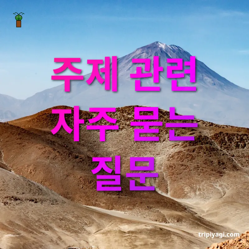 남미여행 준비 주제 관련 자주 묻는 질문 관련 이미지